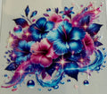 D-55 Blue & Pink Flowers