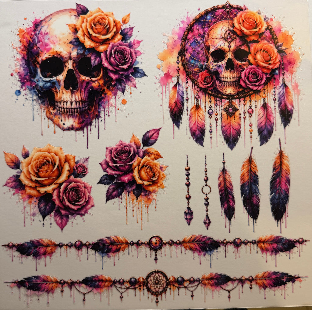 E47 Skulls and Flowers