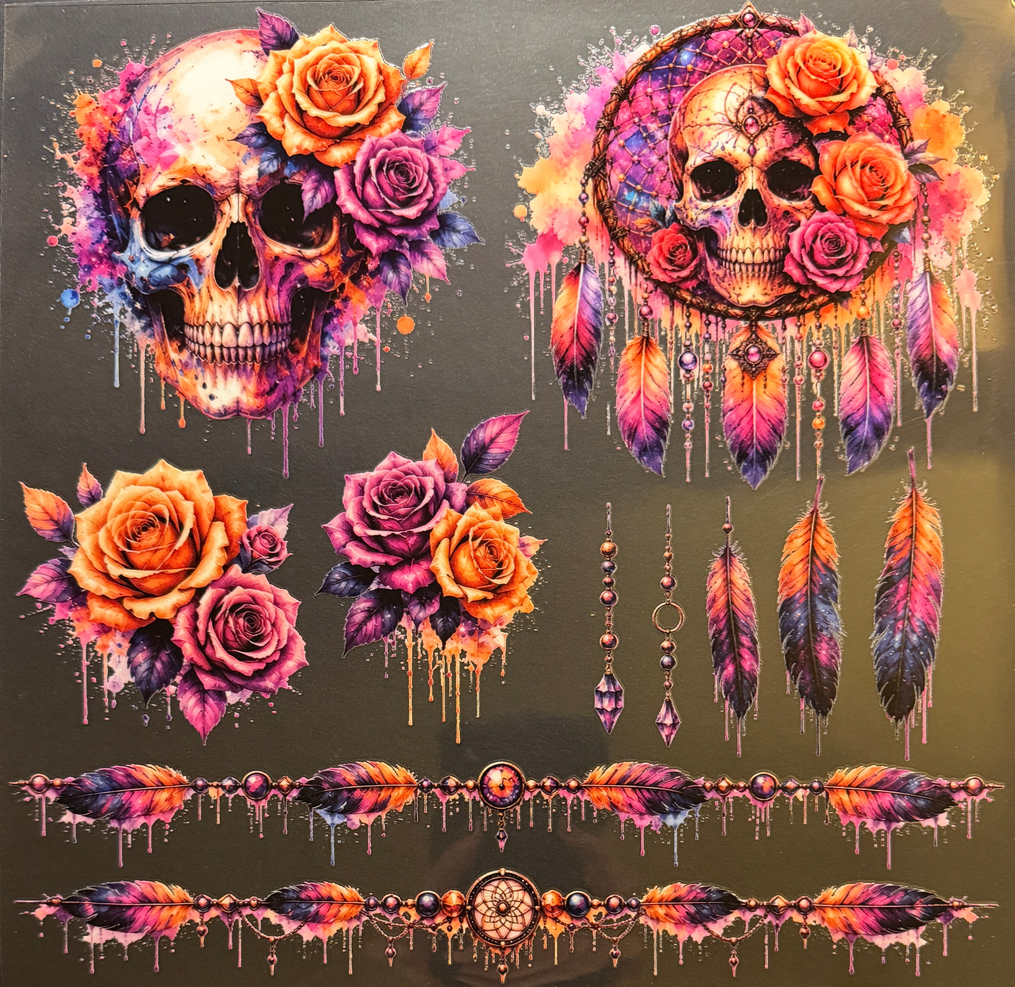 E47 Skulls and Flowers