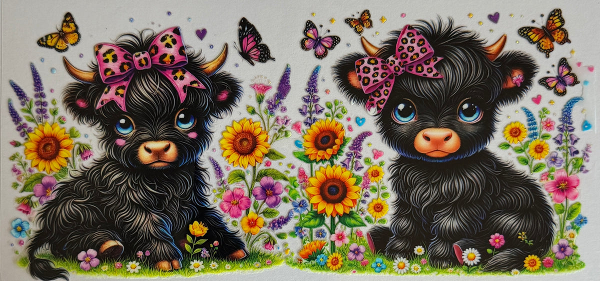 16W86 Floral Highland Cows