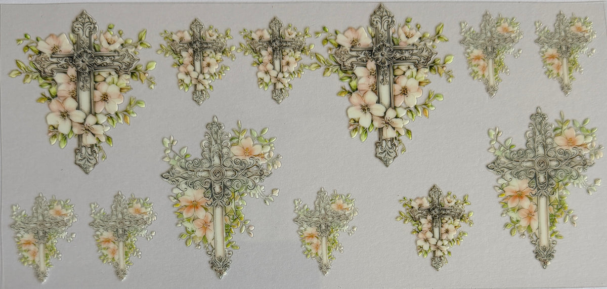 16W100 Vintage Floral Crosses
