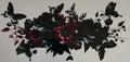 16W107 Black Butterflies & Flowers