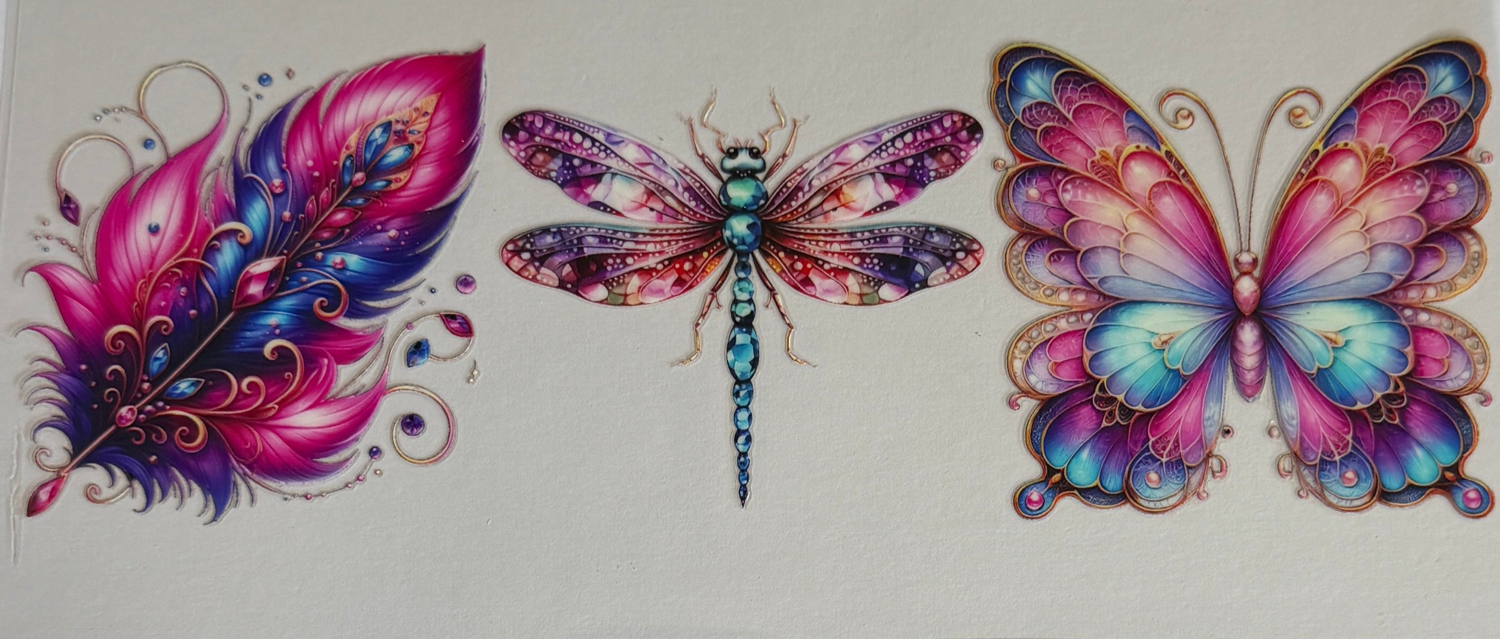 16W108 Butterfly, Dragonfly & Feather