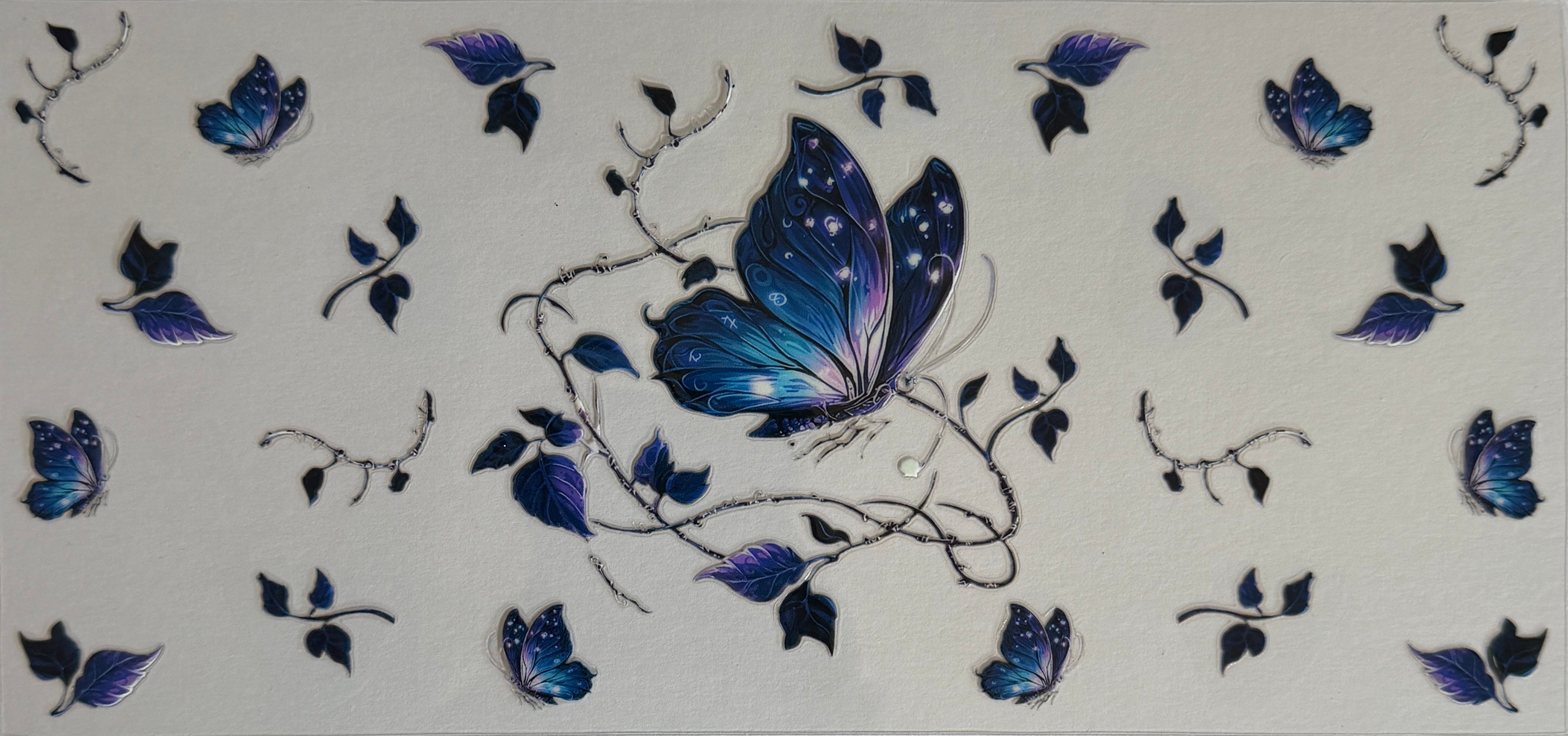 16W109 Blue & Purple Butterflies
