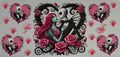 16W120 Gothic Skeleton Love