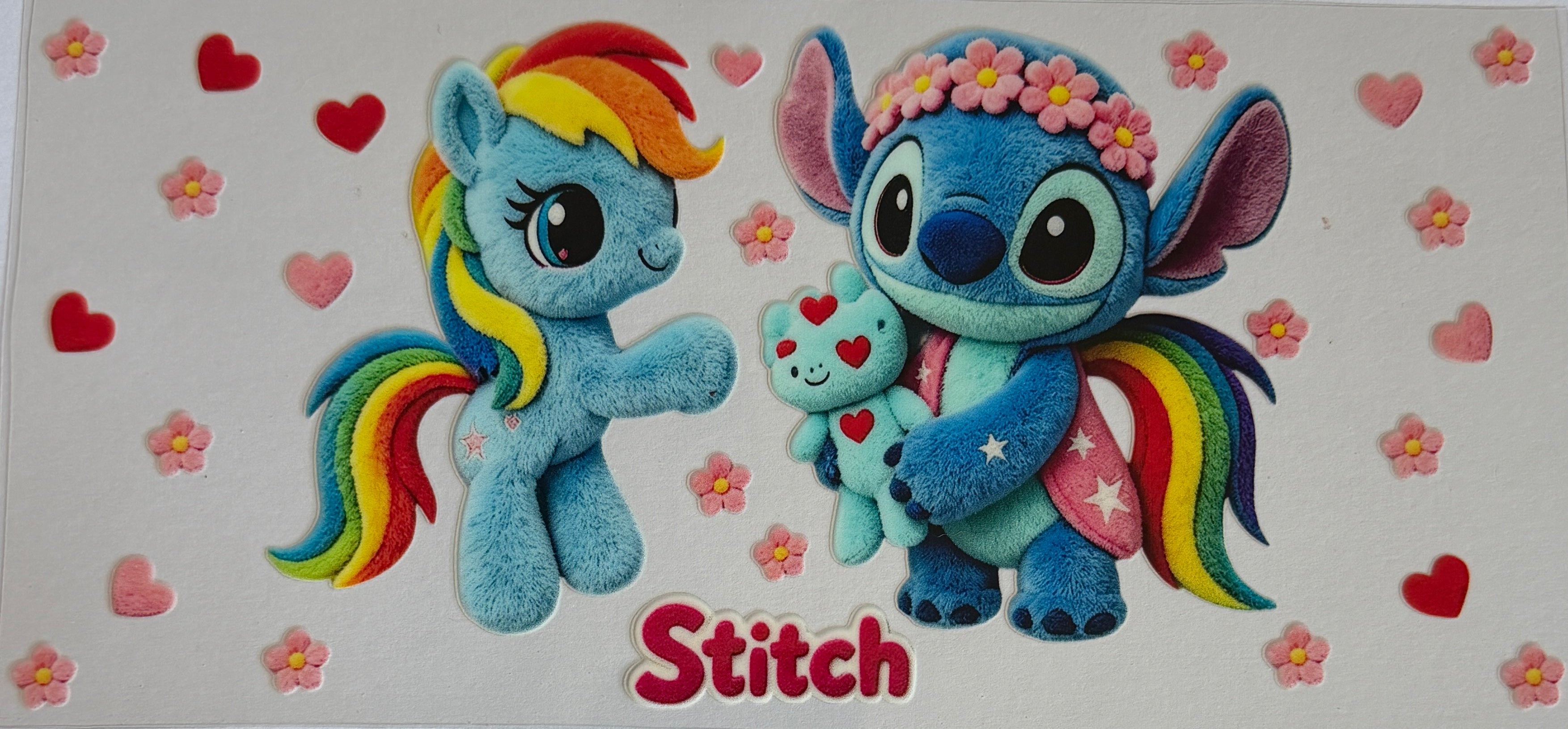 16W132 Blue Alien & Rainbow Pony