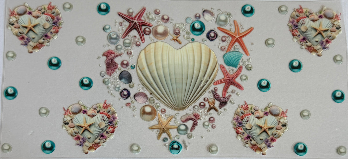 16W137 Seashell & Starfish Hearts