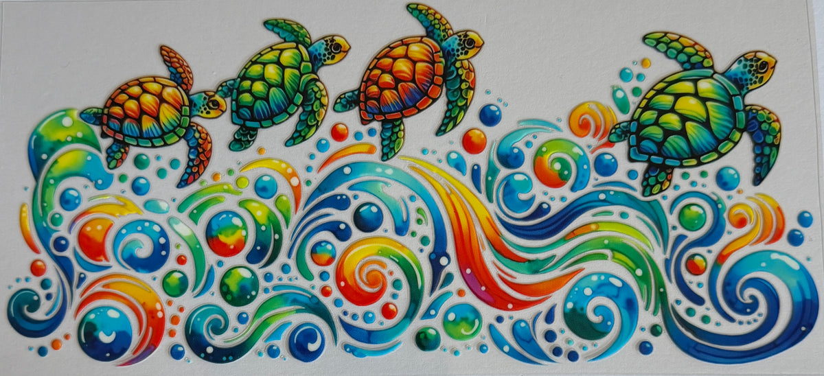16W138 Sea Turtles & Colorful Waves