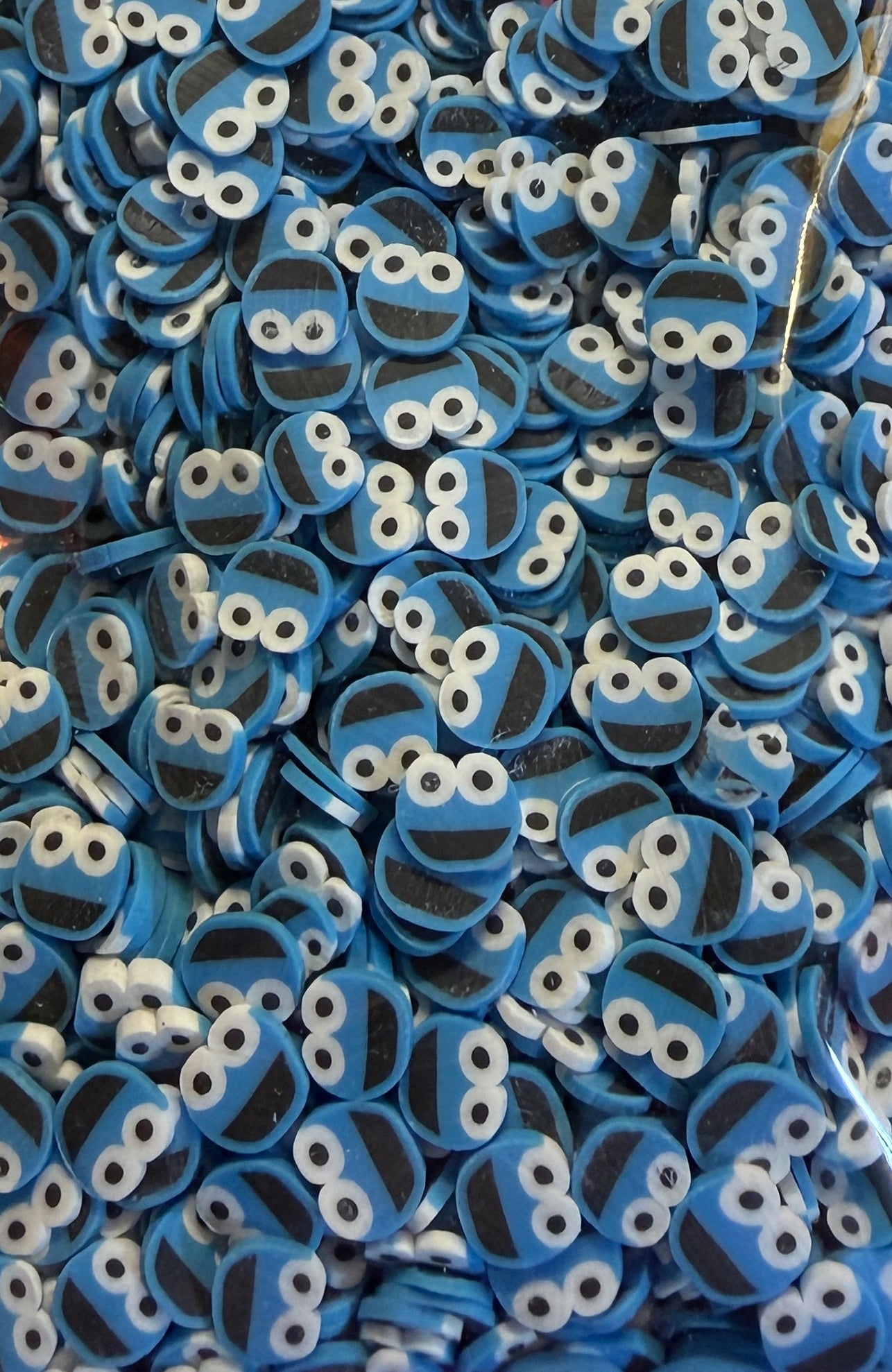 CLA-2 Blue Cookie Monster Polymer Clay Slices