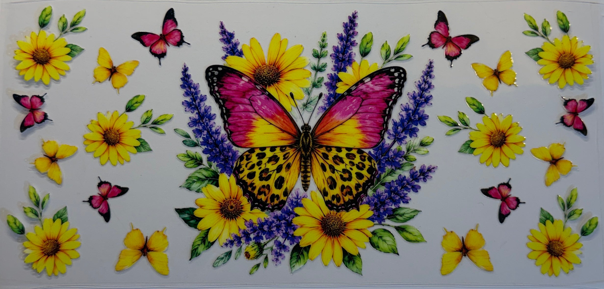 16W141 Leopard Butterfly & Flowers