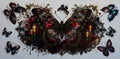 16W158 Gothic Butterfly & Roses
