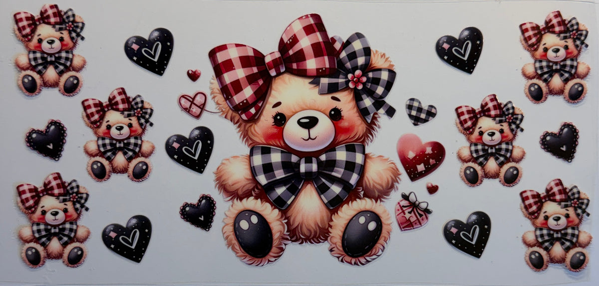 16W171 Plaid Bows & Teddy Bear