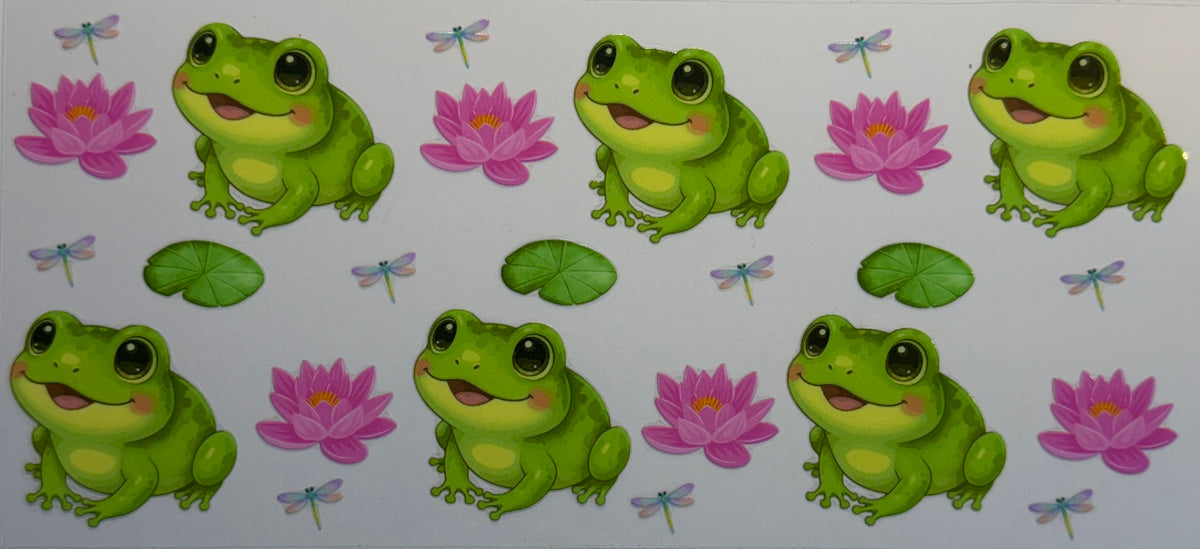 16W189 Frogs & Lotus Flowers