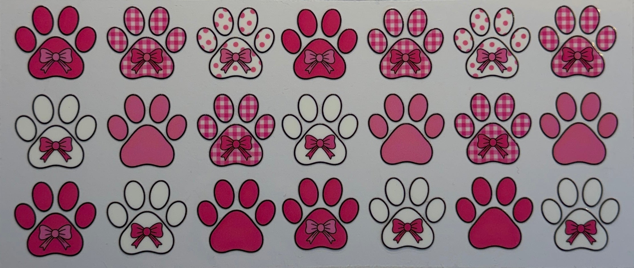 16W212 Pink Paw Prints & Bows