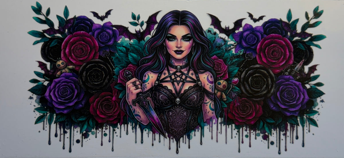 16W213 Gothic Witch & Dark Roses