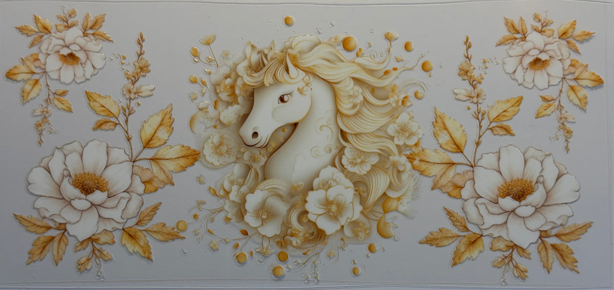 16W219 Golden Floral Horse