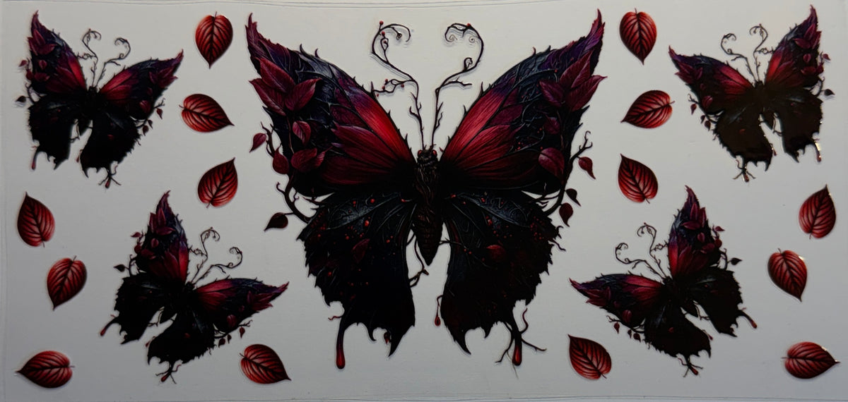 16W223 Gothic Butterfly & Crimson Leaves