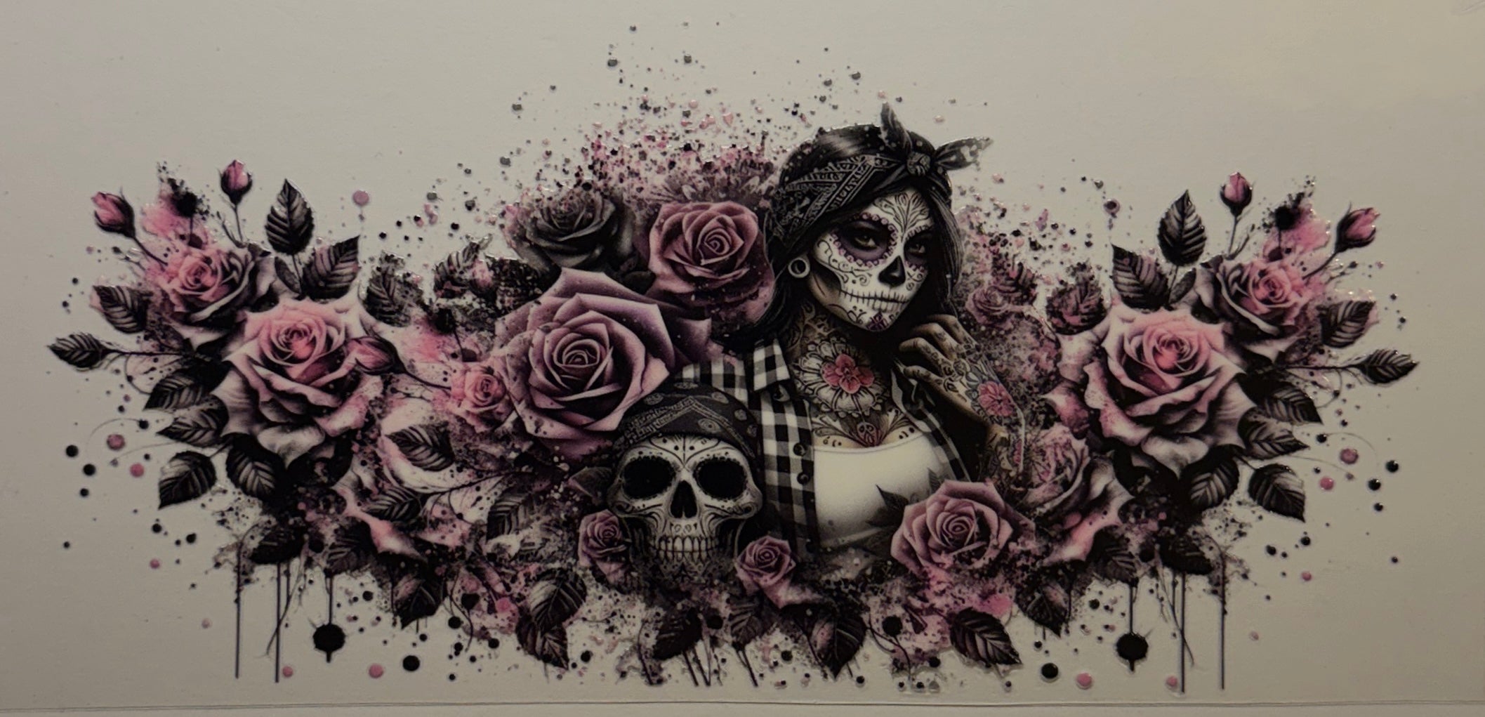 16W251 Sugar Skull Woman & Roses
