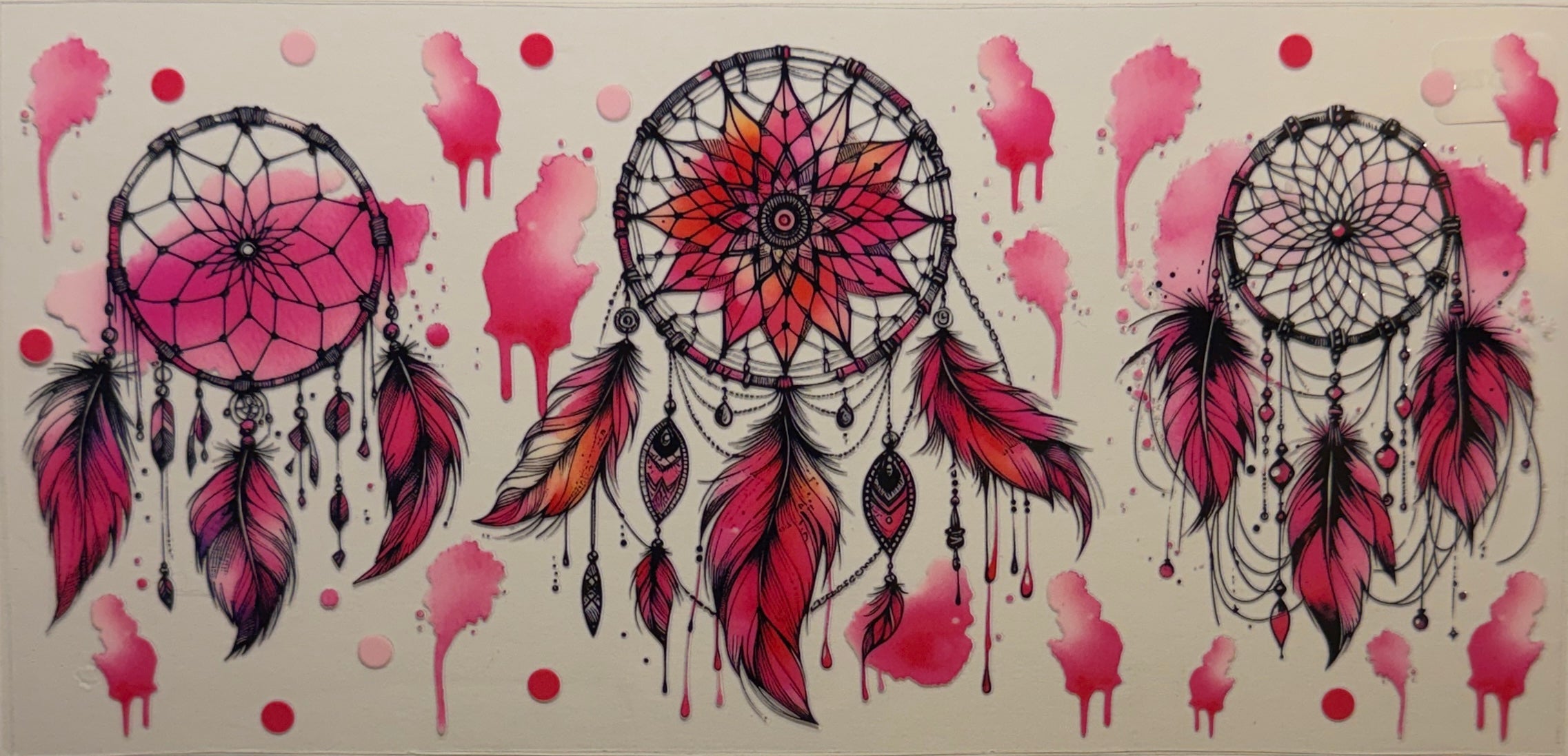 16W257 Pink Dreamcatchers & Feathers