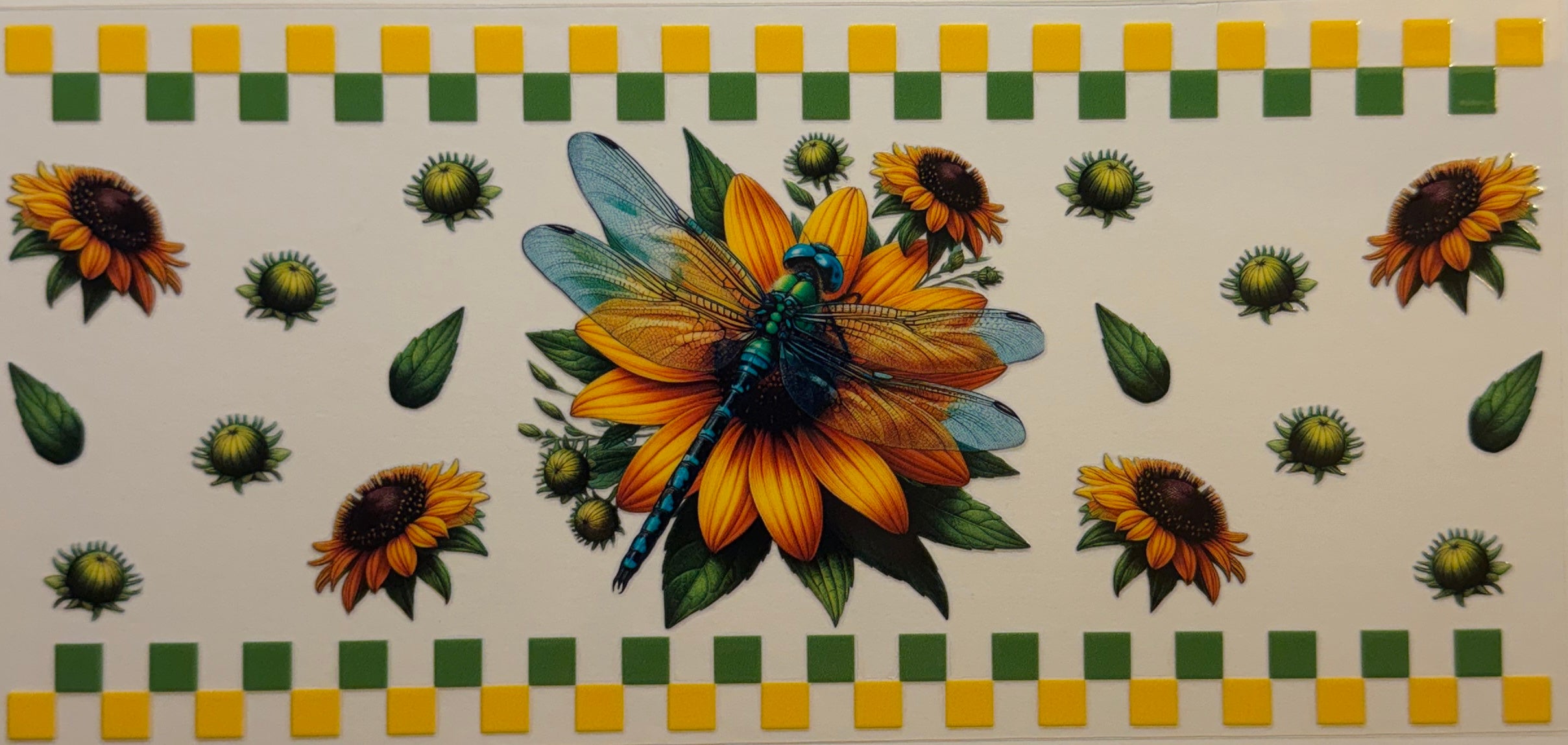 16W269 Dragonfly & Golden Flowers