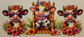 16W272 Tropical Floral Cows