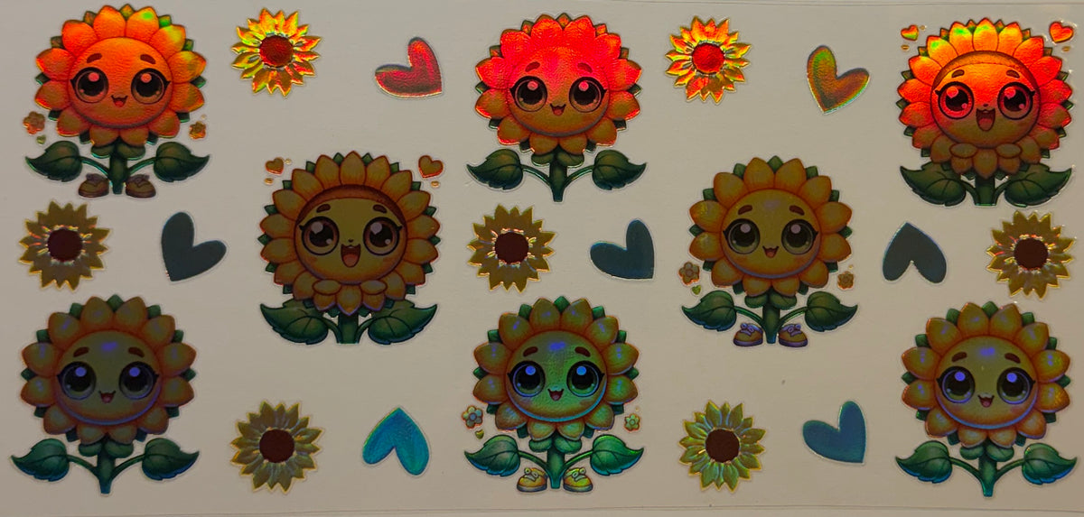 H25 Holographic Happy Sunflowers