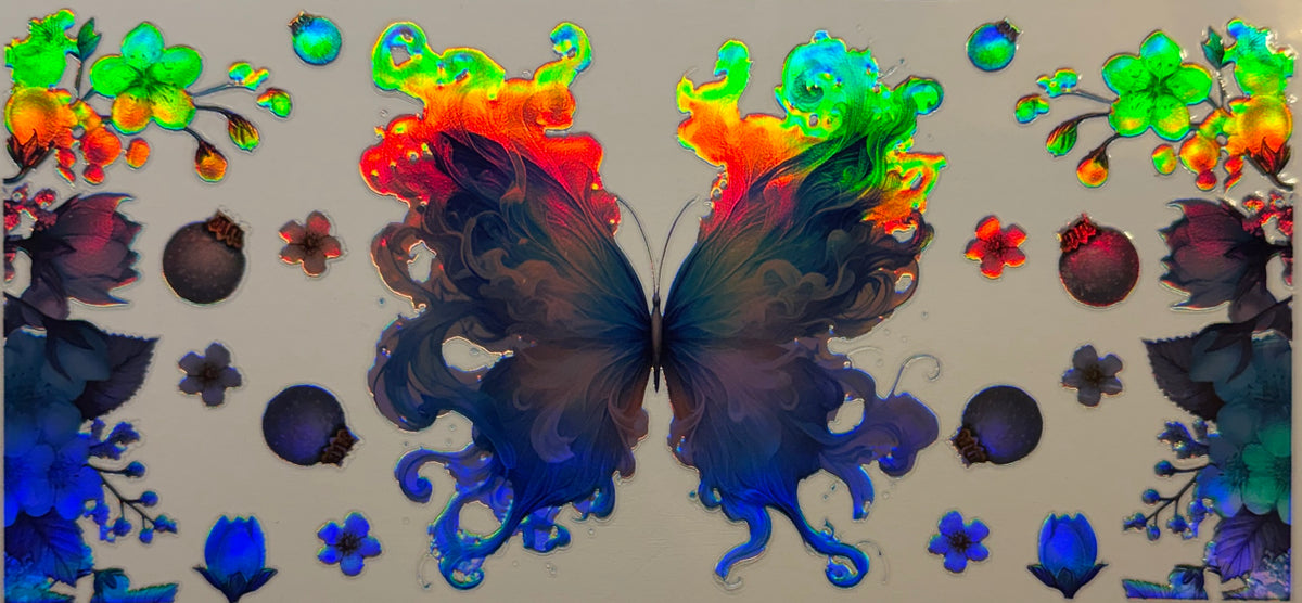 H33 Holographic Midnight Butterfly & Florals