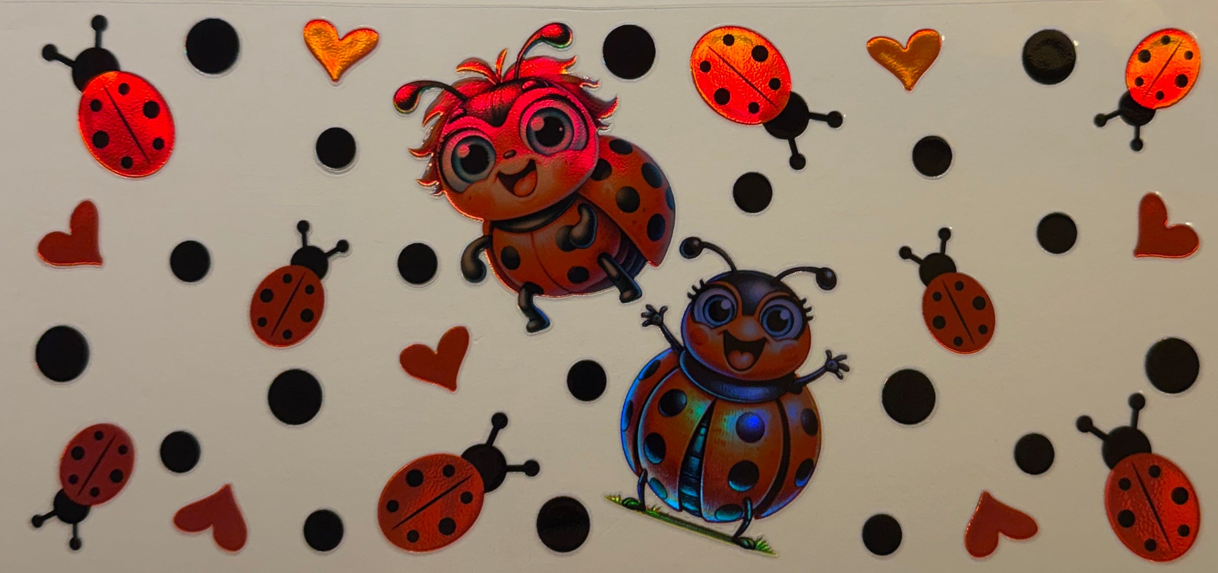 H34 Holographic Happy Ladybugs & Hearts