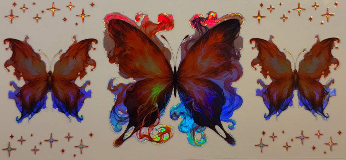 H43 Holographic Midnight Butterflies