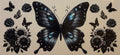 16W282 Midnight Butterfly & Black Florals