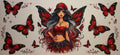 16W289 Red Butterfly Football Girl