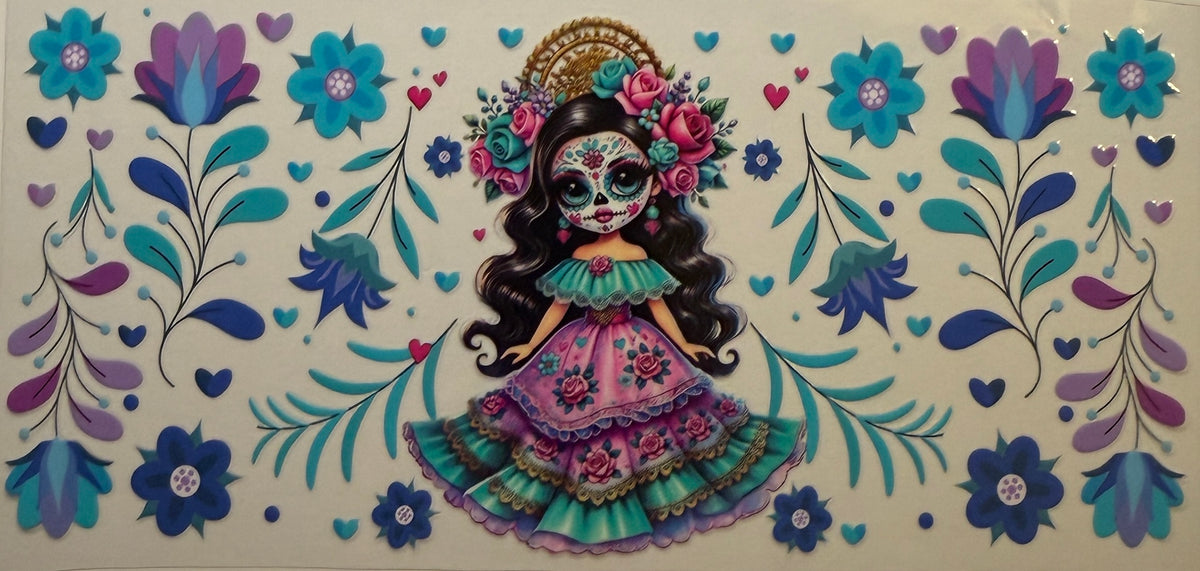 16W303 Floral Sugar Skull Beauty