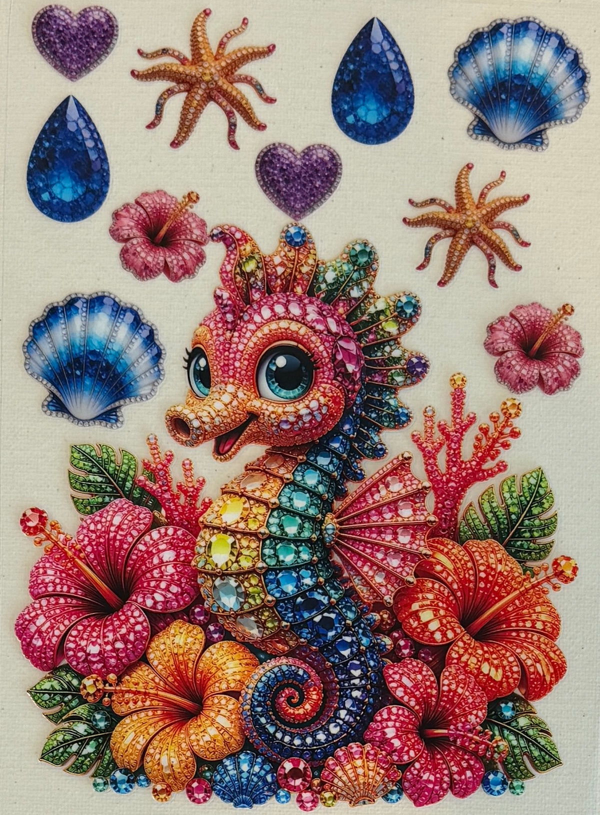 A5-4 Tropical Gemstone Seahorse