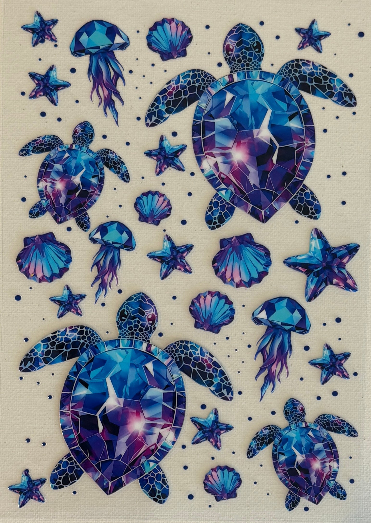 A5-5 Stained Glass Sea Turtles