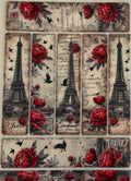 A5-24 Vintage Paris & Red Florals