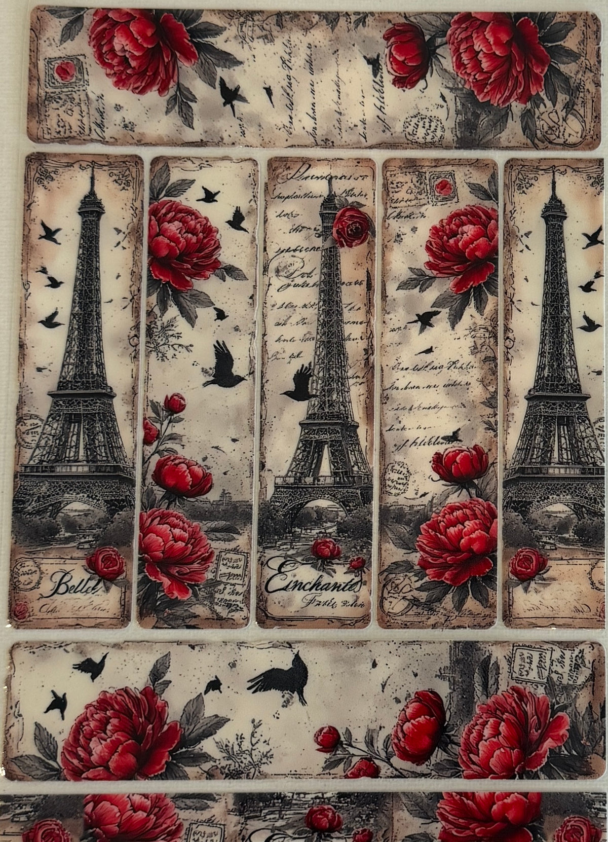 A5-24 Vintage Paris & Red Florals