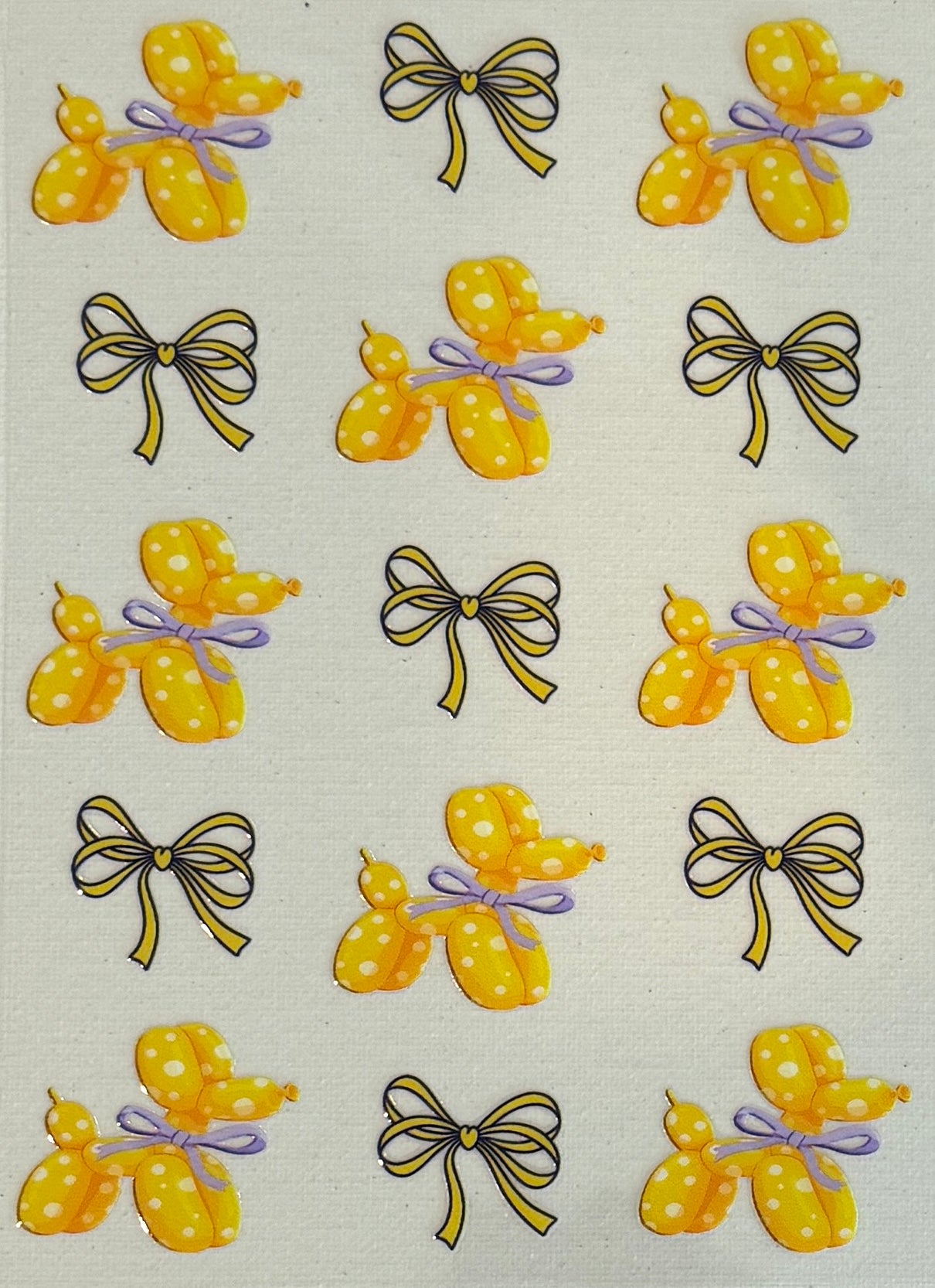A5-31 Yellow Balloon Dogs & Bows