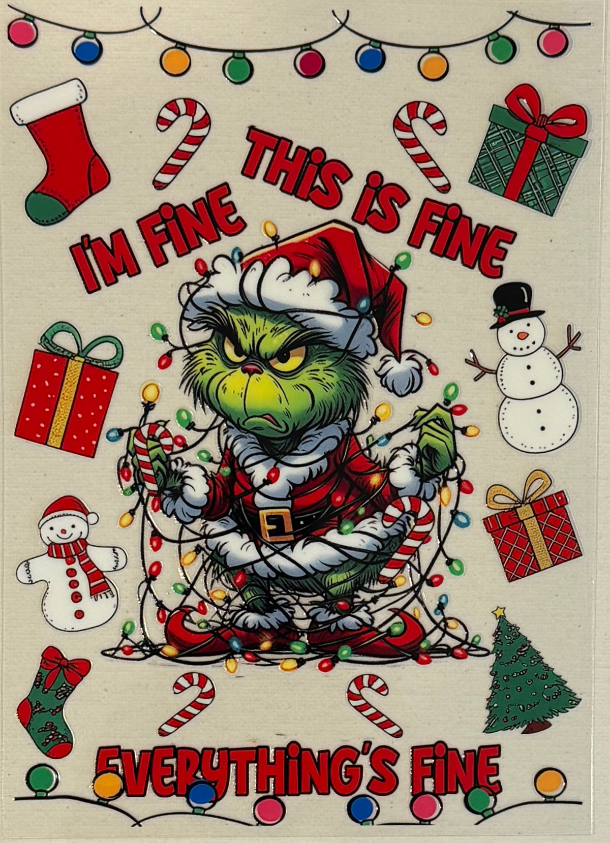 A5-49 Grumpy Green Christmas Grouch