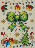 A5-53 Furry Green Christmas Bow