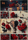 A5-54 Gothic Red Roses & Broken Heart
