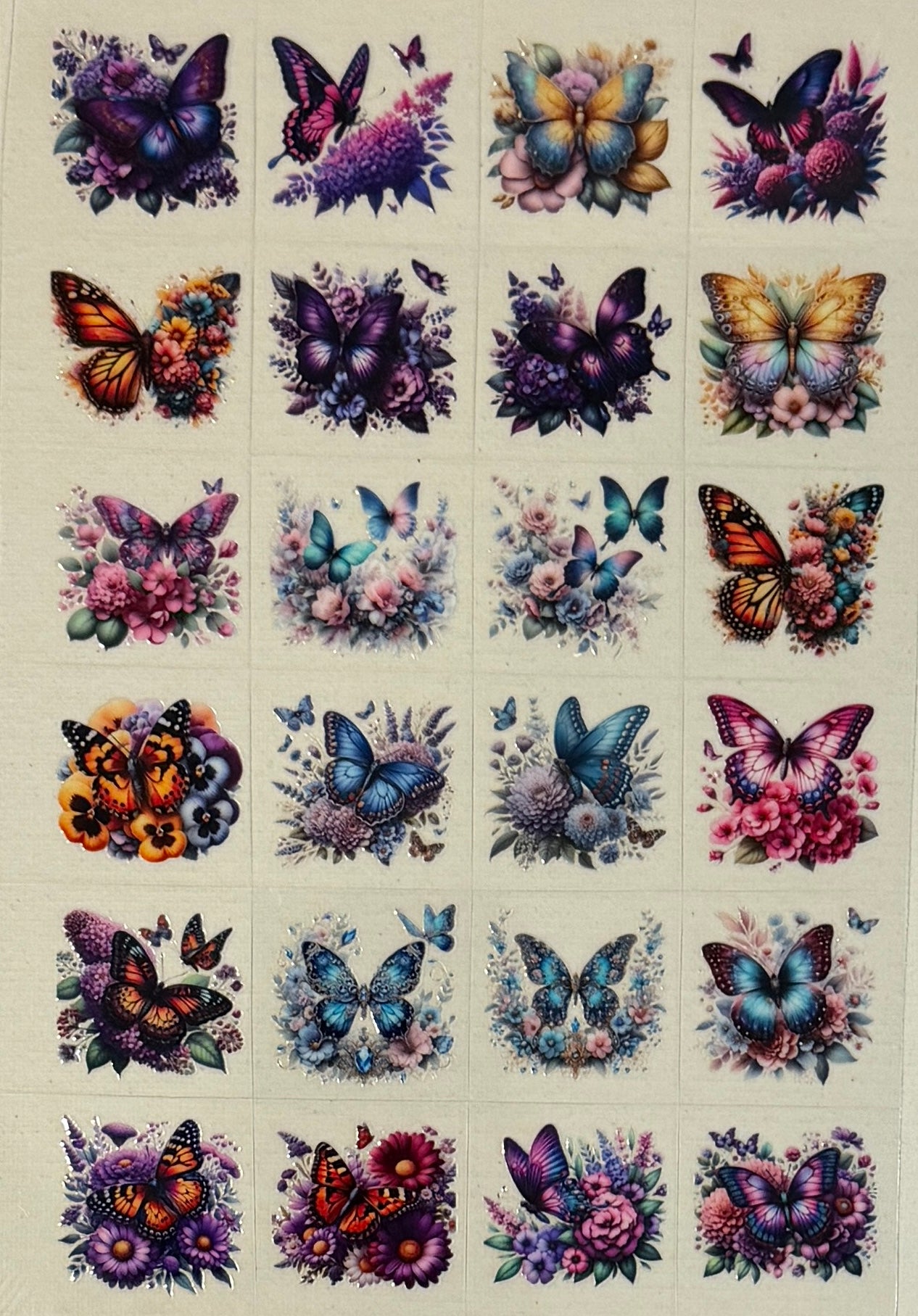 K14 Colorful Butterflies & Florals