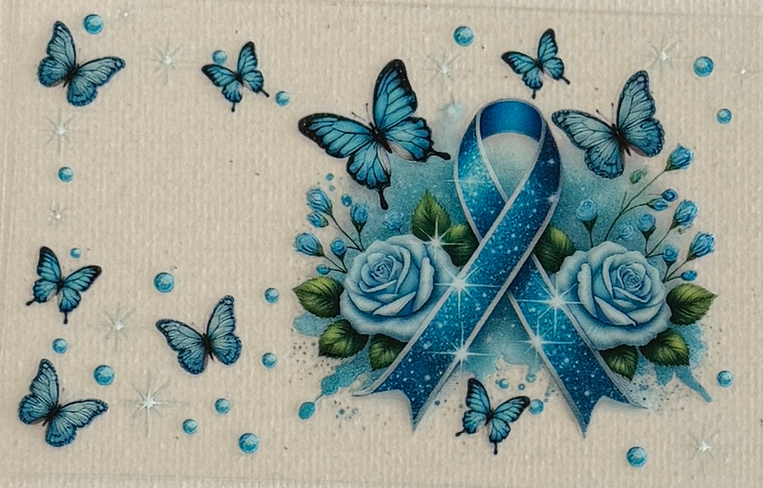 CC9 Blue Awareness Ribbon & Butterflies
