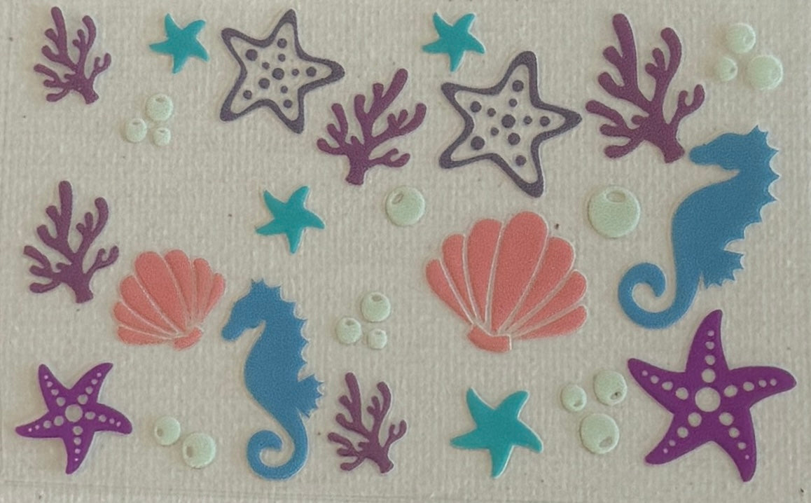 CC10 Colorful Seahorses & Starfish