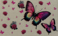 CC16 Pink Butterflies & Roses