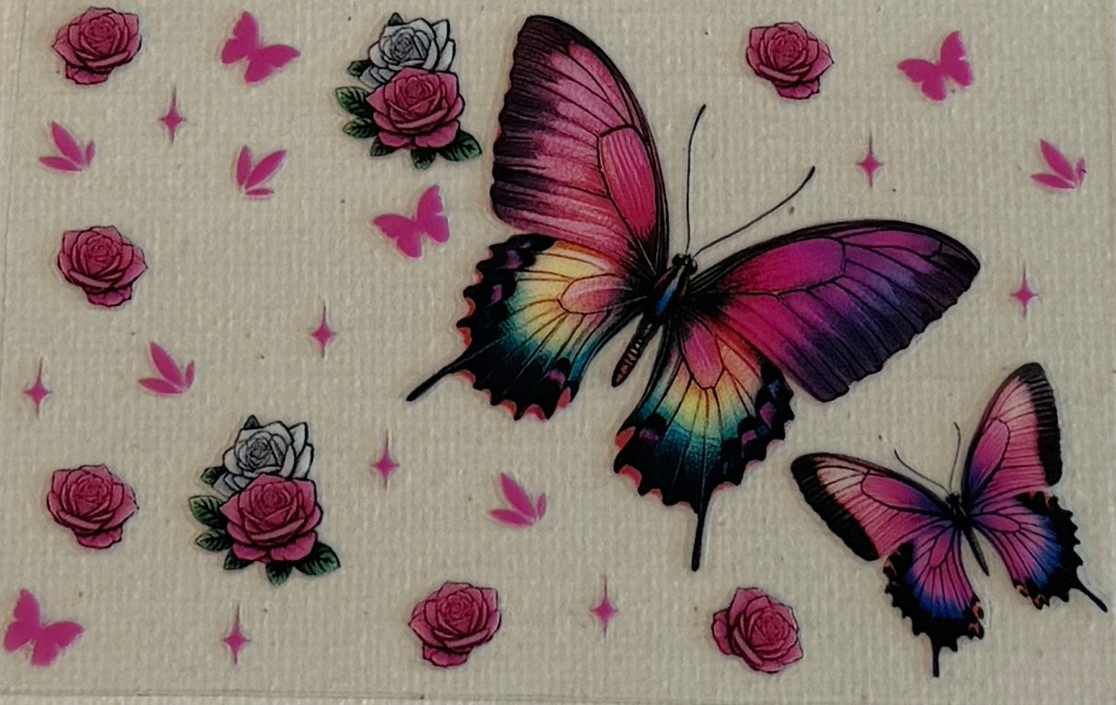 CC16 Pink Butterflies & Roses