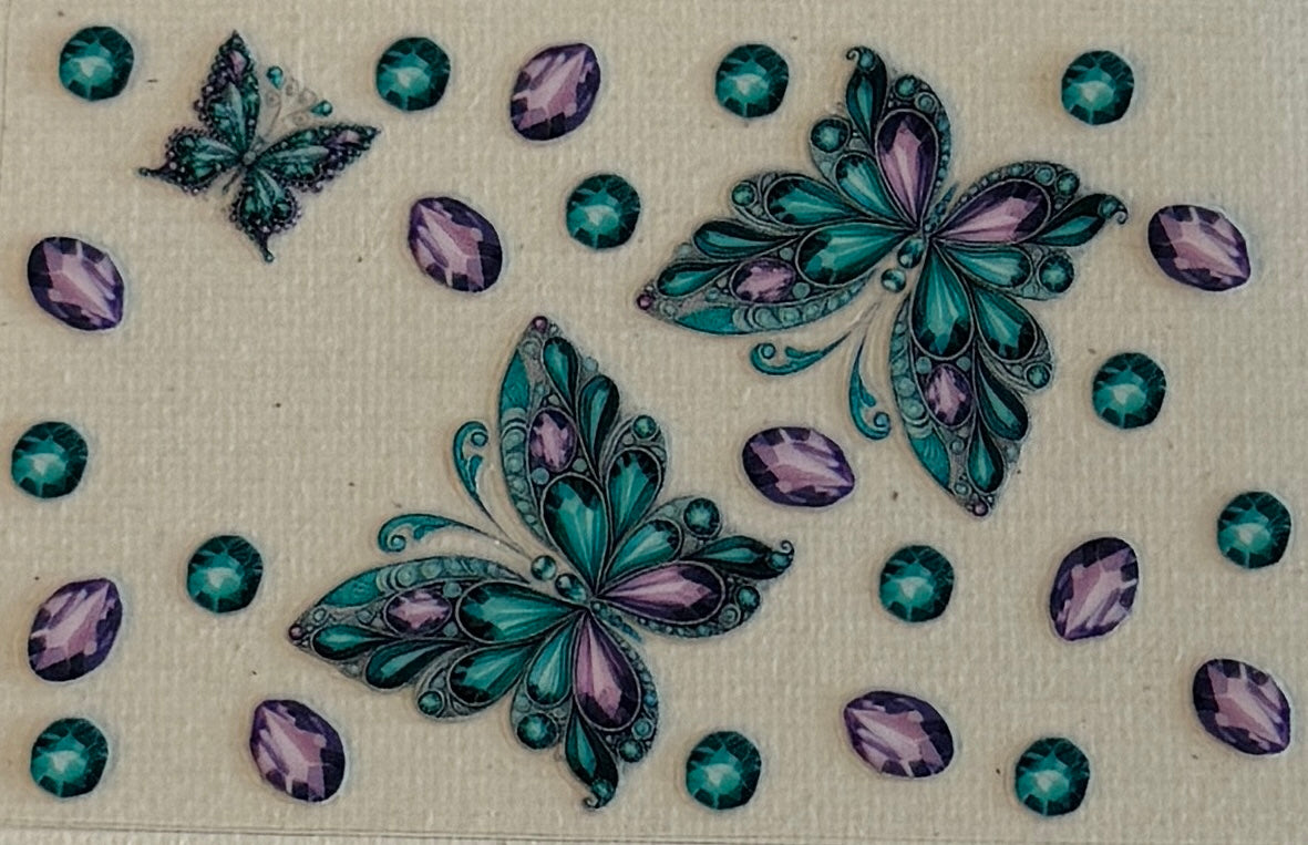 CC21 Teal & Purple Jeweled Butterflies