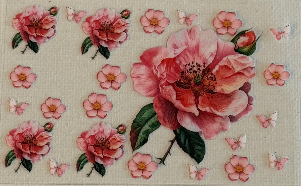 CC44 Pink Blossoms & Butterflies