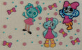 CC47 Colorful Blue Cartoon Girls & Bows