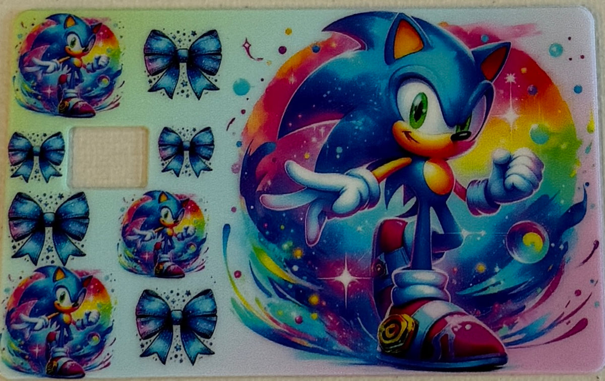 CC62 Rainbow Blue Hedgehog & Bows