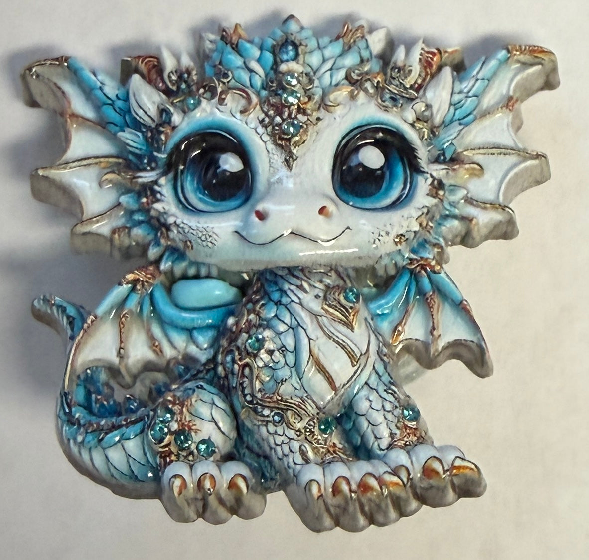 MFB3 Jeweled Baby Dragon Metal Focal Bead